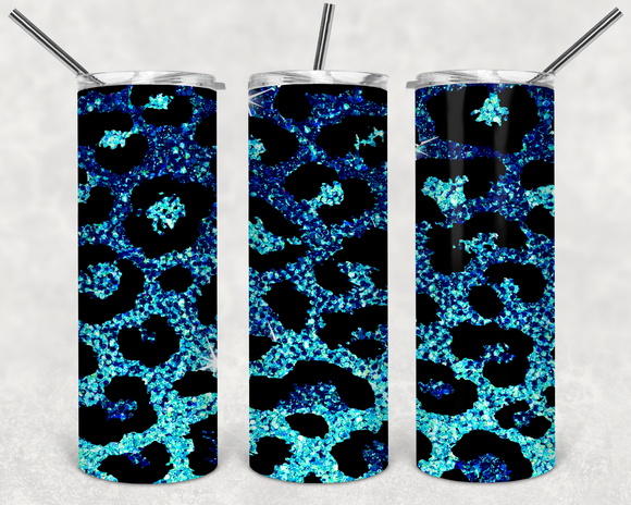 Blue Teal-Leopard Glitter - EliteStop Creations
