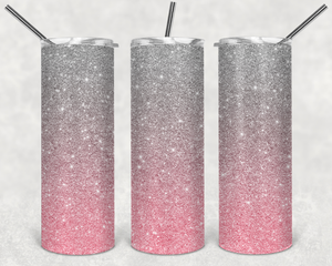 Silver & Pink Glitter Ombre - EliteStop Creations