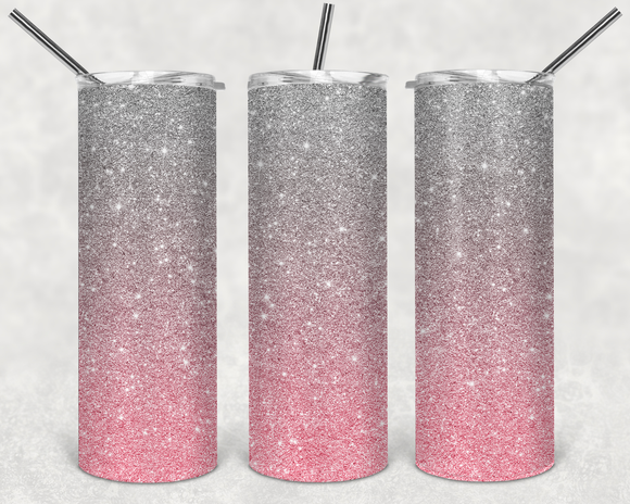 Silver & Pink Glitter Ombre - EliteStop Creations