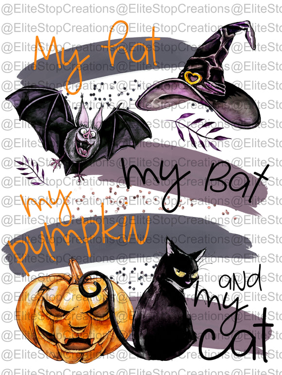 My Hat- My Bat- My Pumpkin and My Cat - EliteStop Creations