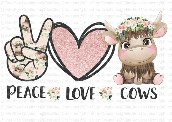 Peace Love Cows - EliteStop Creations