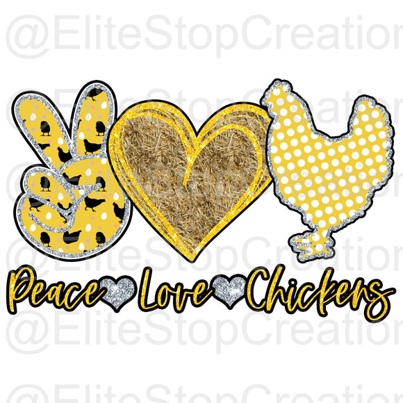 Peace Love Chickens - EliteStop Creations