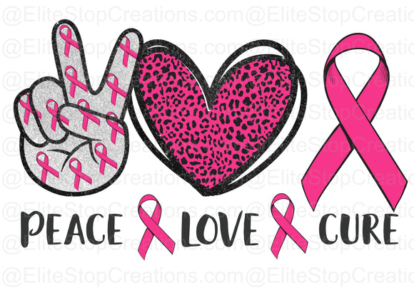 Peace Love Cure- Pink - EliteStop Creations