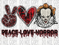 Peace Love Horror Clown - EliteStop Creations