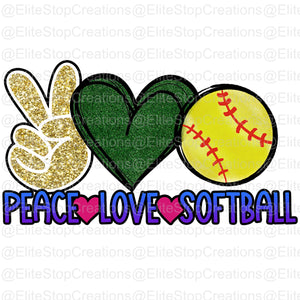 Peace Love Softball - EliteStop Creations