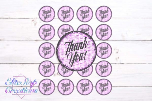 Thank you- Purple- 60 stickers - EliteStop Creations