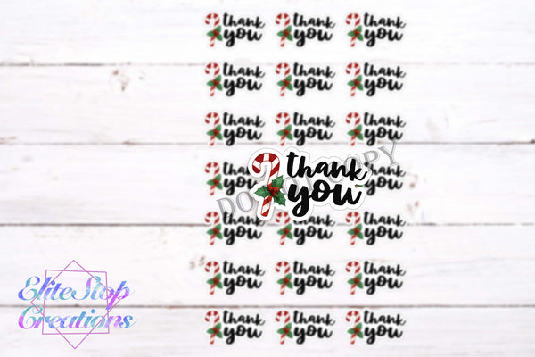Thank You | Candy Cane- 63 Stickers - EliteStop Creations