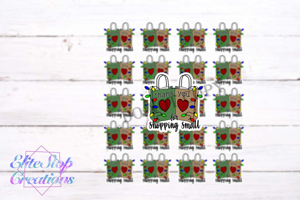 Thank You for Shopping Small | Christmas- 60 Stickers - EliteStop Creations