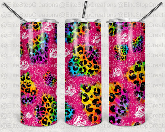 Glitter Rainbow Leopard- Pink - EliteStop Creations