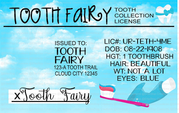 Tooth Fairy "License" - EliteStop Creations