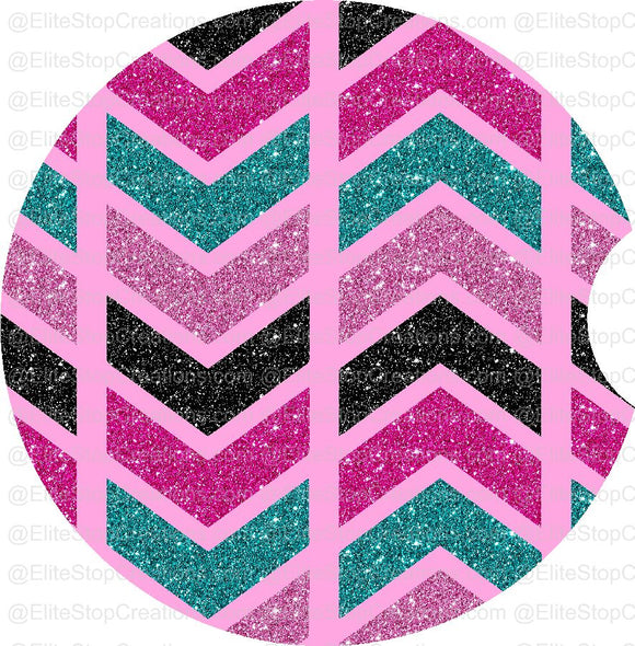 Black/Purple/Pink/Teal Chevron - EliteStop Creations