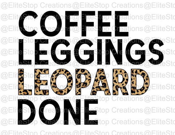 Coffee Leggings Leopard - EliteStop Creations
