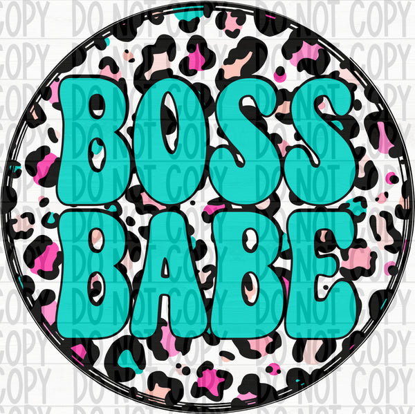 Leopard Boss Babe- Blue