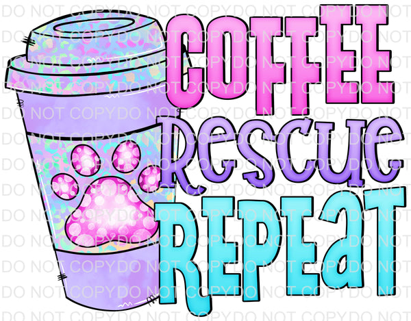 Coffee Rescue Repeat- Pastel - EliteStop Creations