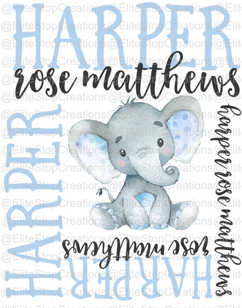 Baby Boy- Elephant - EliteStop Creations