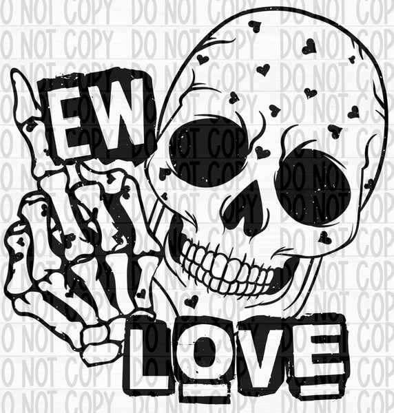 Ew Love Skull- Black