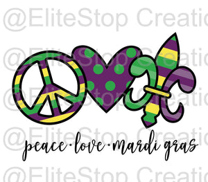 Peace Love Mardi Gras - EliteStop Creations