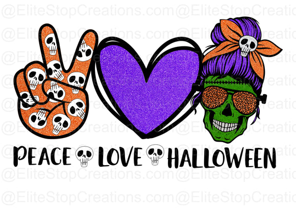 Peace Love- Halloween - EliteStop Creations