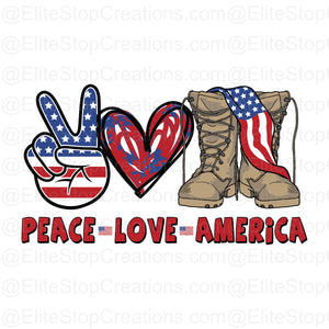 Peace Love America - EliteStop Creations