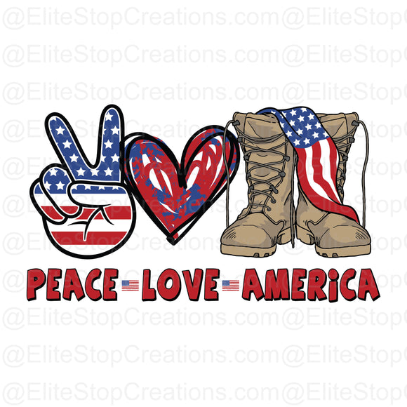 Peace Love America - EliteStop Creations