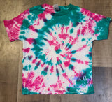 Tie Dye- Spiral- Pink/Green