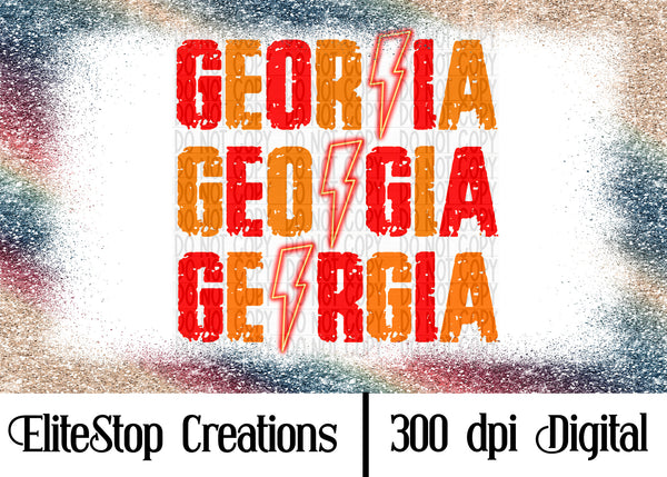 Neon Georgia- Red/Orange- Digital Design