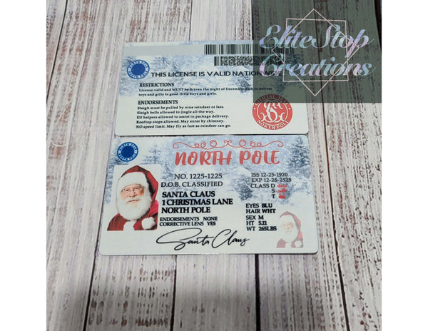 Santa Clause- White background  "License" - EliteStop Creations